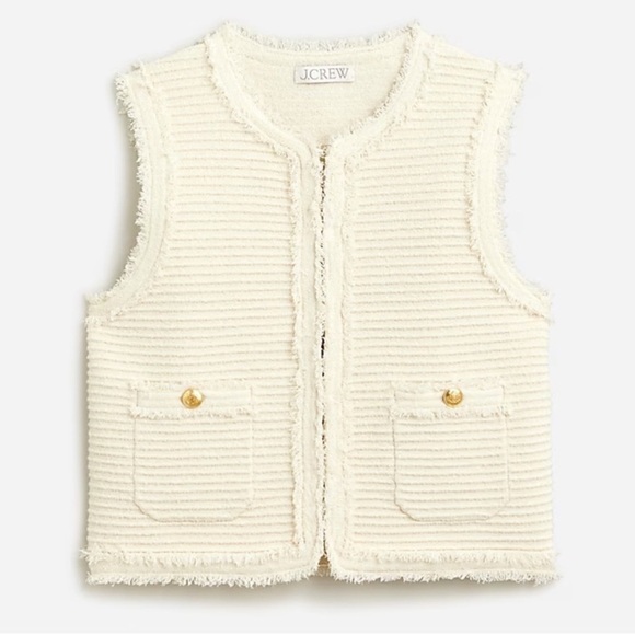 J crew Textured vest in fine bouclé NWT SZ L - Picture 1 of 12